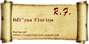 Rózsa Florina névjegykártya